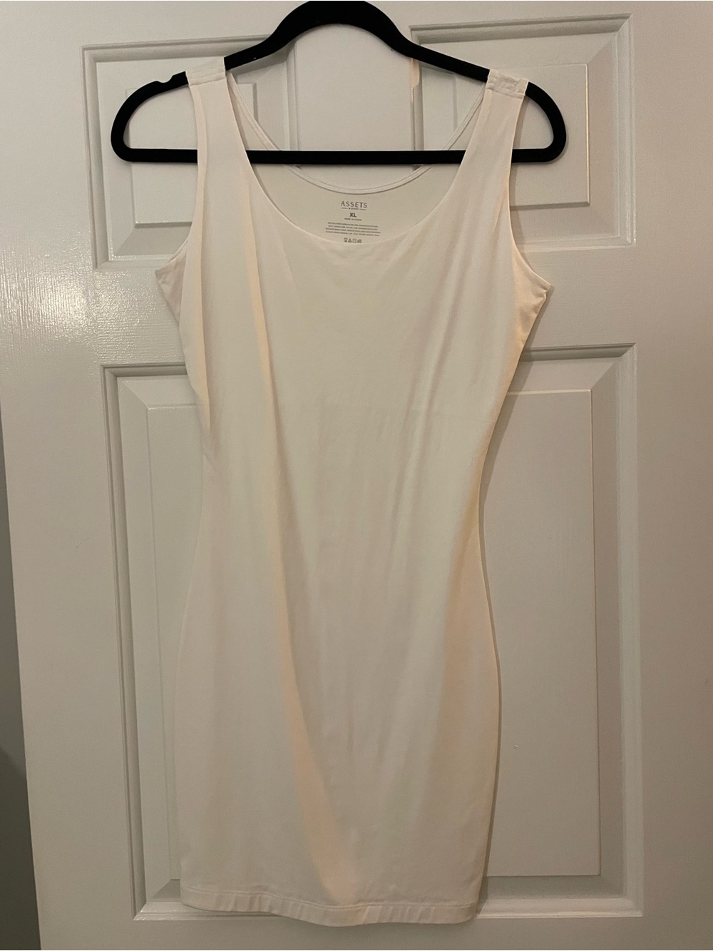 Assets By Spanx Cream Sleeveless Bodycon Mini Dress